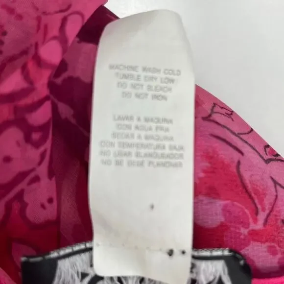 VTG City Triangles Slip Dress 90s Y2K Pink Floral Midi Ruffle Trim Fairy Sz 11 - Picture 7 of 14